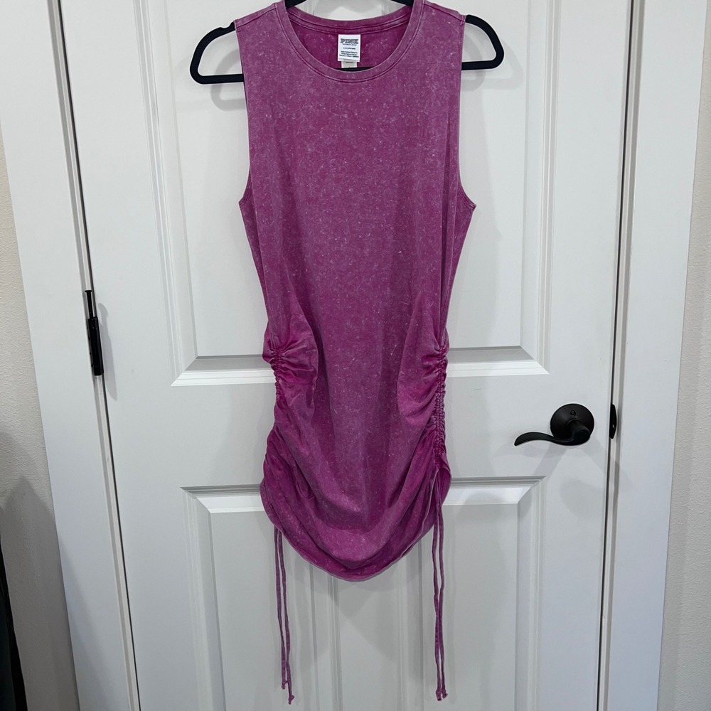 NWT Pink Victoria's Secret Ruched Side Sleeveless Mini Dress Pink Size Large